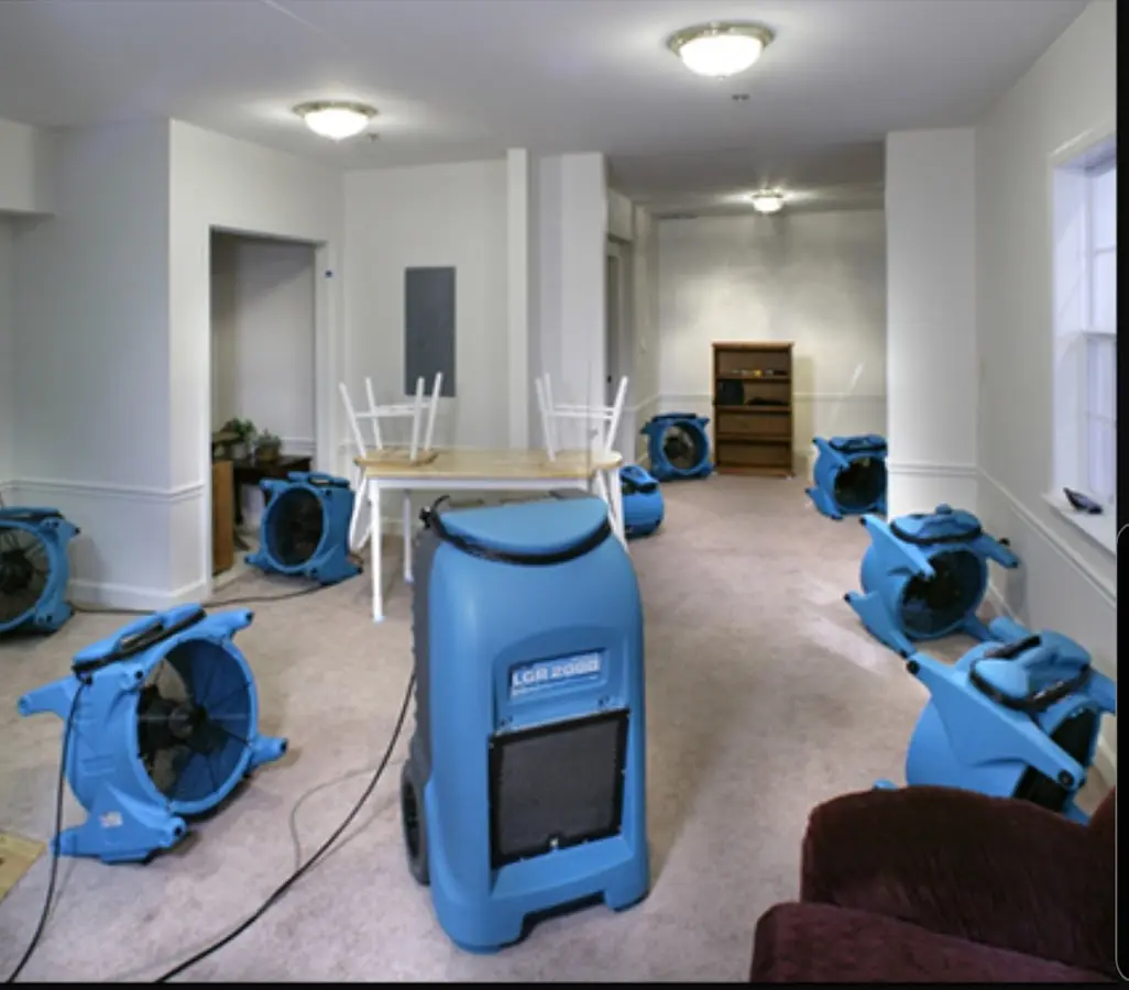 Air movers and dehumidifier setup for Water Damage Restoration in Waihee-Waiehu